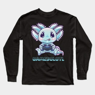 Kawaii Axolotl Gamesolotl for Gamers Teen Girls and Boys Long Sleeve T-Shirt